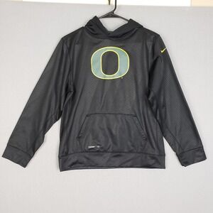 Nike Size XL Oregon Ducks Hoodie Sweatshirt Black Big O Logo Unisex‎ Minimalist
